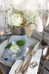 Wedding place setting in vintage style