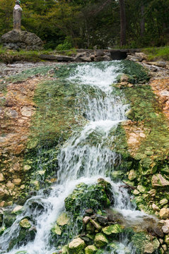 Rapid stream river over rocks