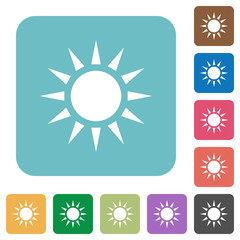 Sun rounded square flat icons