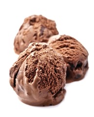 Balls of chocolate ice cream.