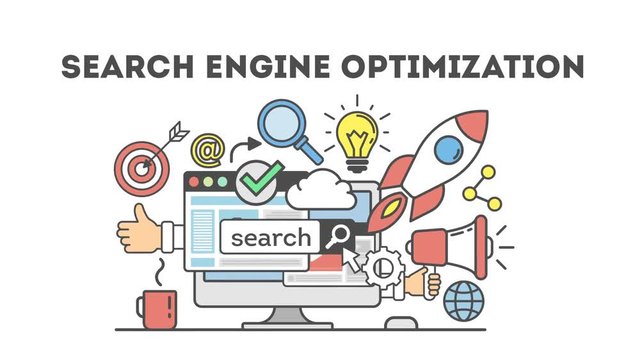 concept seo optimization in search engine.