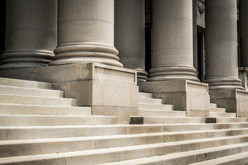 Classic columns and marble steps