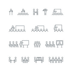 Fototapeta premium Business Line Icon Set