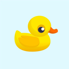 Rubber Duck Toy. Minimalistic Flat Color Icon. Cartoon vector