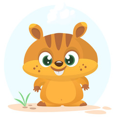 Obraz na płótnie Canvas Cartoon marmot icon. Vector illustration of groundhog or chipmunk isolated