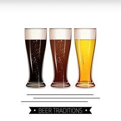 Beer glass mug foam bubble vector illustration, isolated. Pub bar beer banner. Good as a template of advertisement. 