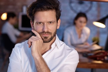 Closeup portrait of confident businessman