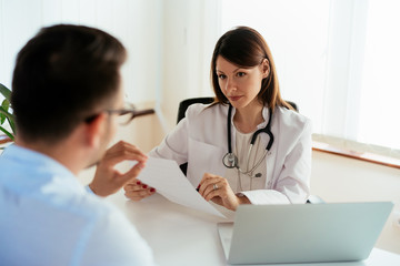 Doctor and patient talking about the treatment