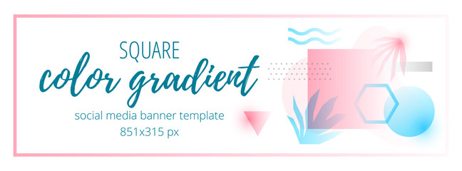 Abstract geometric banner template square cover