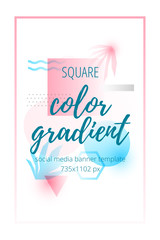 Abstract geometric banner template square pin