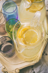 lemonade in the pitcher - top view