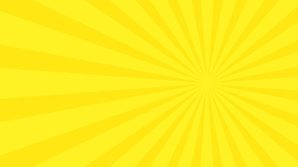 Abstract background with cartoon rays of yellow color. Template for your projects. The cartoon sun. Flat style