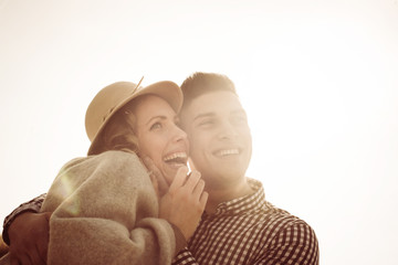 Happy couple outdoor.