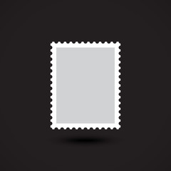 Blank postage stamp flat Icon on black background. Vector illustration