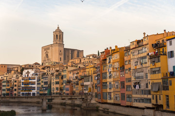 Fototapeta na wymiar Panorama of Girona, Costa Brava, Catalonia, Spain.