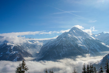 Paragliders in the mountains