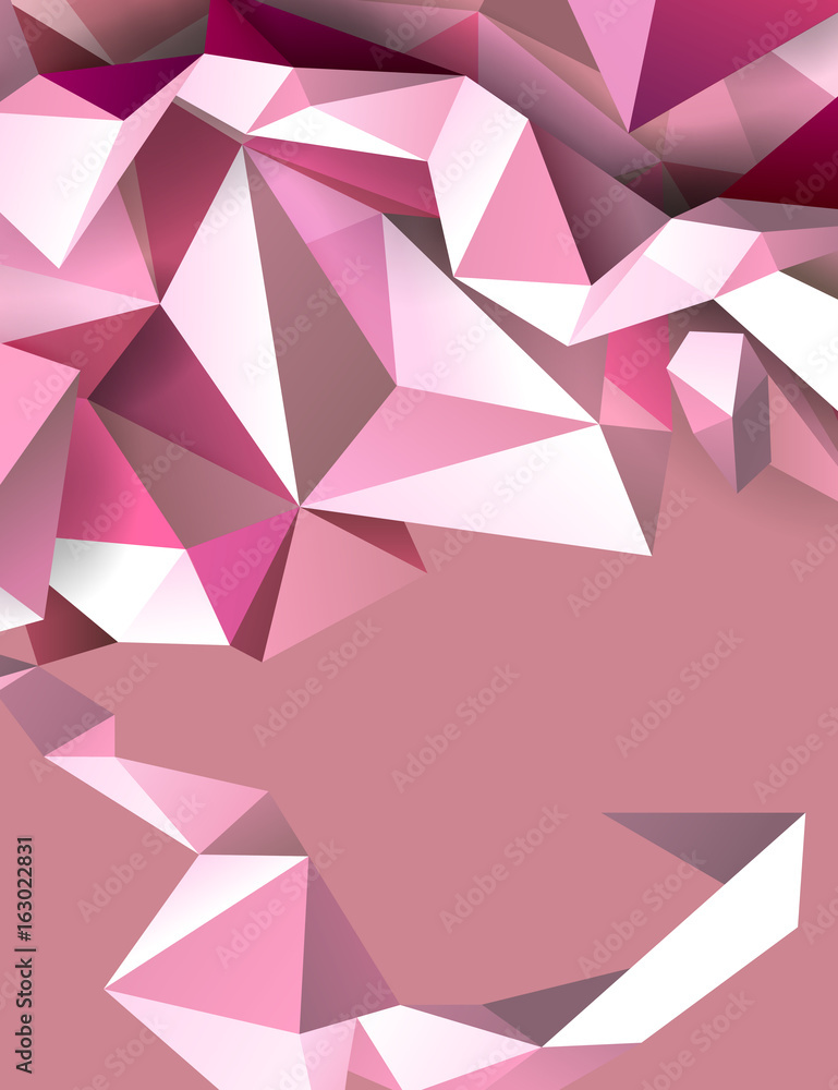Poster Pastel color Geometric abstract banner. Modern polygonal triangles background.