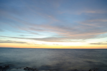 Fototapeta na wymiar Beautiful sunset on the seascape