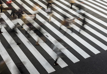 Blur Photography of Pedestrian crossing .