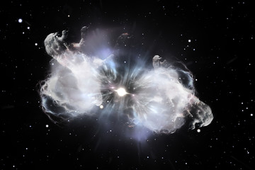 Supernova or star explosion, illustration