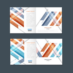 Abstract business square brochure design. Modern line cover template