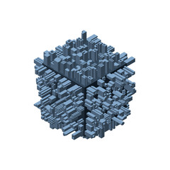 Abstract 3d construction in form of cube. Vector illustration.