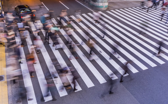 Blur Photography of Pedestrian crossing .