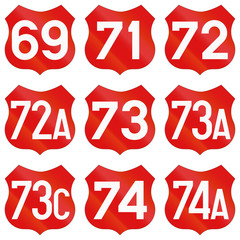 Collection of Road markings for National Roads in Romania