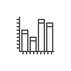 Graph, chart line icon, outline vector sign, linear style pictogram isolated on white. Statistics symbol, logo illustration. Editable stroke. Pixel perfect graphics
