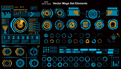 Futuristic virtual graphic touch user interface, HUD