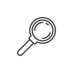 Magnifying glass line icon, outline vector sign, linear style pictogram isolated on white. Search symbol, logo illustration. Editable stroke. Pixel perfect graphics