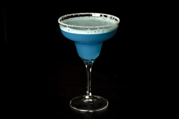 isolated image of the classic cocktail Blue Margarita