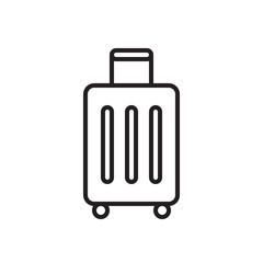 Baggage, luggage line icon, outline vector sign, linear style pictogram isolated on white. Symbol, logo illustration. Editable stroke. Pixel perfect graphics