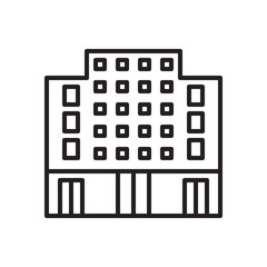 Hotel, resort line icon, outline vector sign, linear style pictogram isolated on white. Symbol, logo illustration. Editable stroke. Pixel perfect graphics