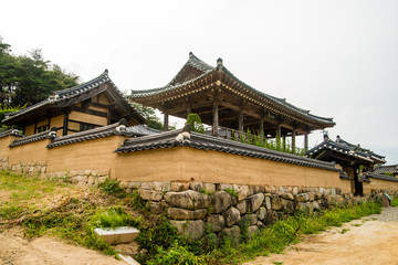 Hwacheun Seowon of Hahoe Village in Andong, Korea. (Hahoe village in South Korea is UNESCO world heritage site.)