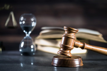 Law Concept on wooden background