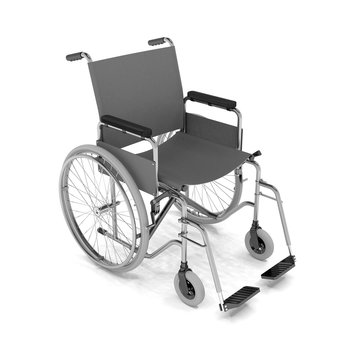 Rollstuhl auf weißem Hintergrund
