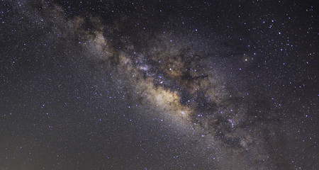 Clearly milky way on night sky with a million star