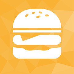 Hamburger - Icon mit geometrischem Hintergrund gelb