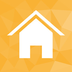 Haus - Icon mit geometrischem Hintergrund gelb