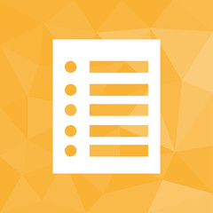 Liste - Icon mit geometrischem Hintergrund gelb