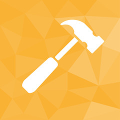 Hammer - Icon mit geometrischem Hintergrund gelb