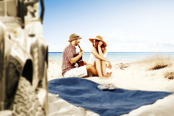 summer time and two lovers 