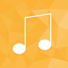 Note Musik - Icon mit geometrischem Hintergrund gelb