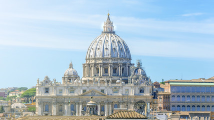 Fototapeta na wymiar Vatican and Basilica of Saint Peter seen from Castel Sant'Angelo