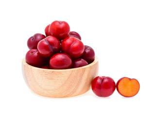 red plum isolated on white background