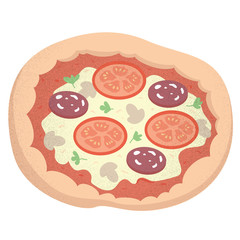 Big pizza illustration isolated
