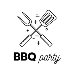 Barbecue party with skewer and spatula - 163038865