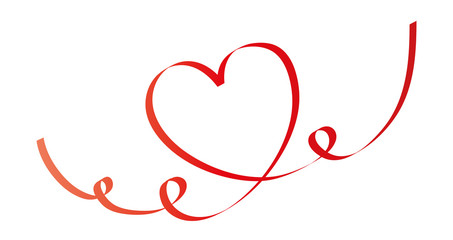 Kalligrafisches Herz mit Schweif, Liebe und Verbundenheit