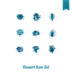 Dessert Icon Set in Modern Flat Design Style